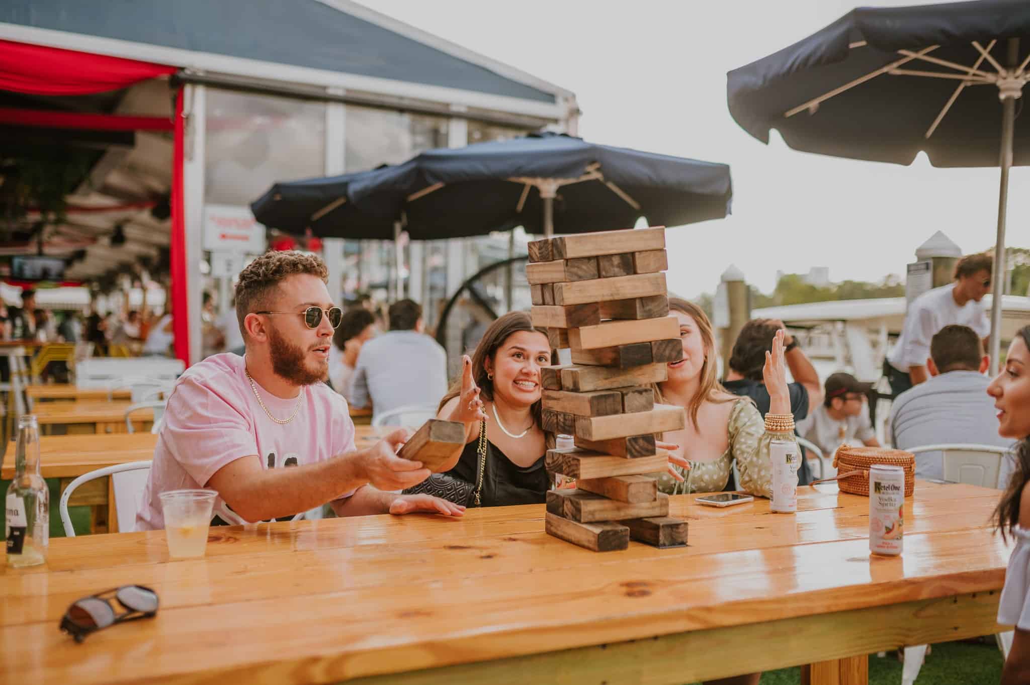 Giant Jenga at The Wharf Miami Game Night